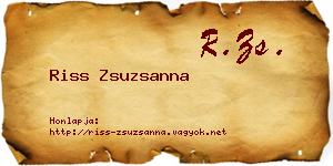 Riss Zsuzsanna névjegykártya